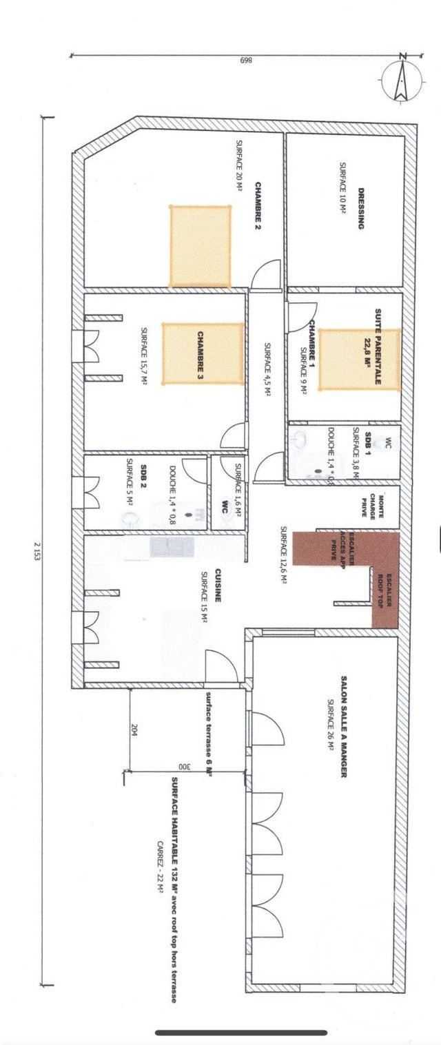 Afficher la photo en grand Appartement F6 à vendre - 5 pièces - 95.0 m2 - ARCACHON - 33 - AQUITAINE - Century 21 Duprat & Associés