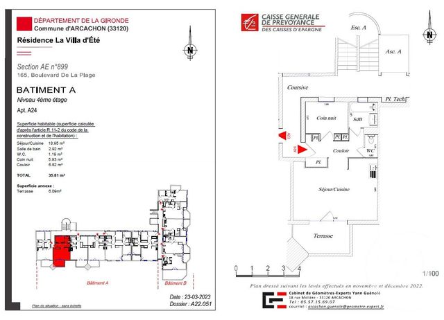 Appartement F2 à vendre - 2 pièces - 35.81 m2 - ARCACHON - 33 - AQUITAINE - Century 21 Duprat & Associés
