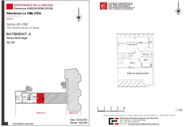 Appartement F3 à vendre - 3 pièces - 48.59 m2 - ARCACHON - 33 - AQUITAINE - Century 21 Duprat & Associés