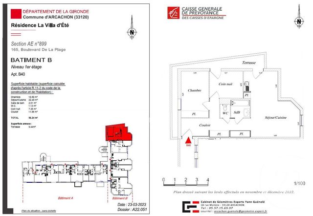 Appartement F3 à vendre - 3 pièces - 56.24 m2 - ARCACHON - 33 - AQUITAINE - Century 21 Duprat & Associés
