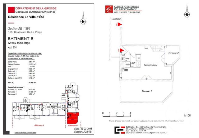 Appartement F3 à vendre - 4 pièces - 56.48 m2 - ARCACHON - 33 - AQUITAINE - Century 21 Duprat & Associés